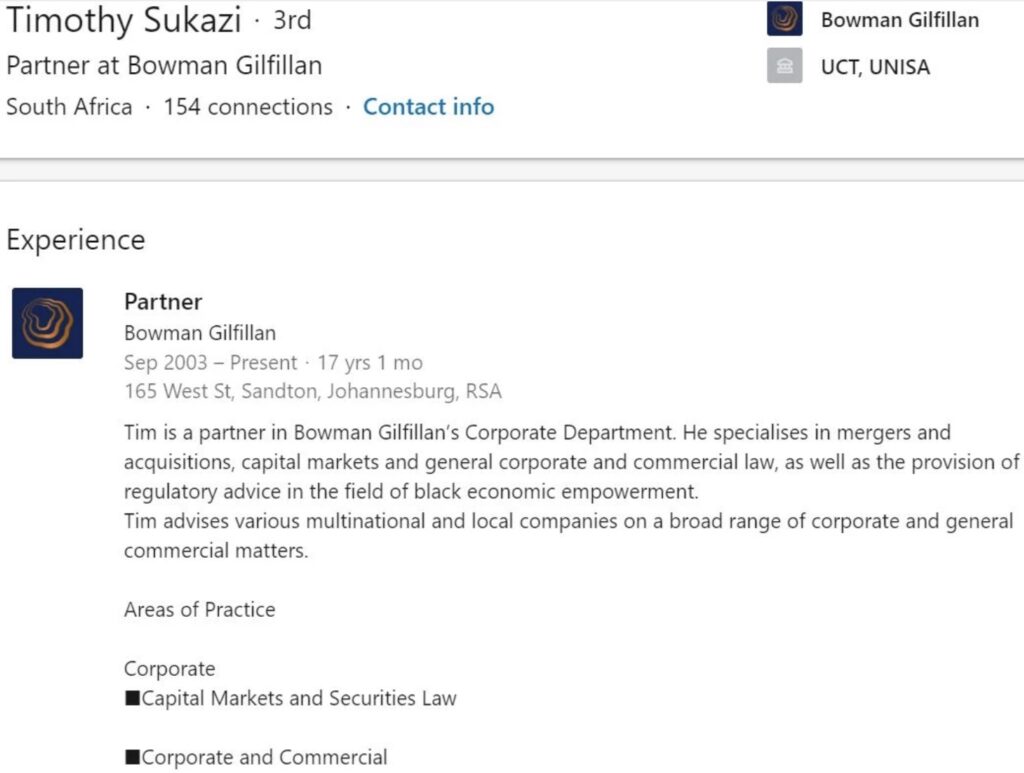 Tim Sukazi LinkedIn Profile