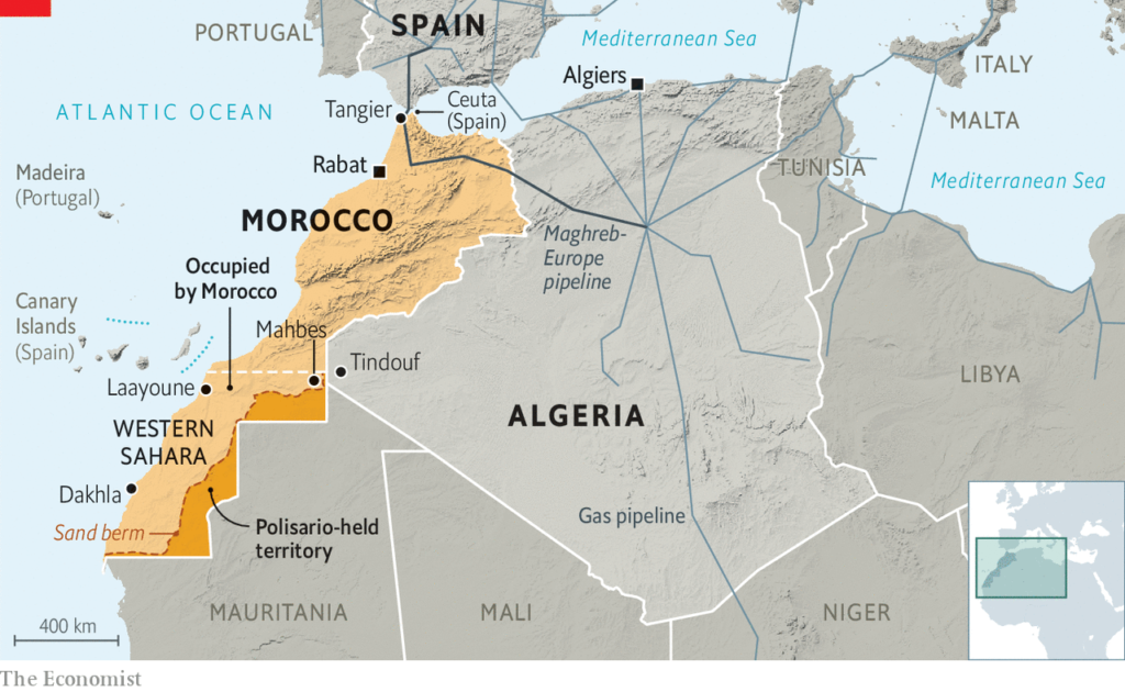 Map Of Morocco And Annexed Western Sahara